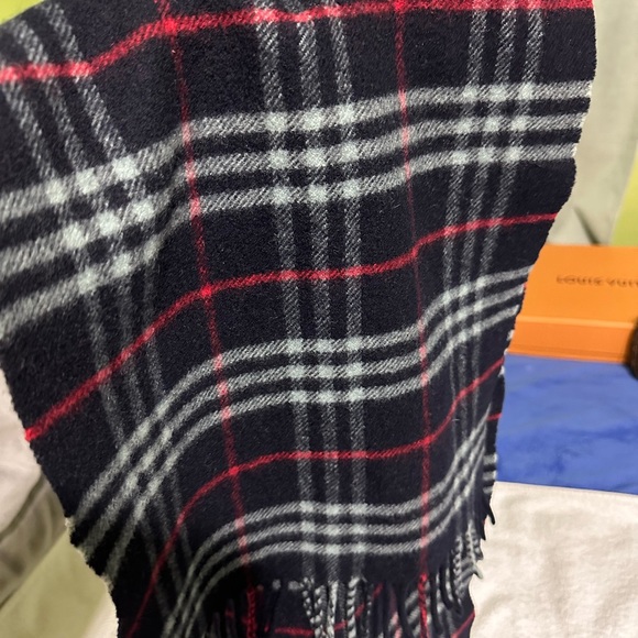 Authentic Burberrys Nova Check Long Scarf Blue - Picture 6 of 9